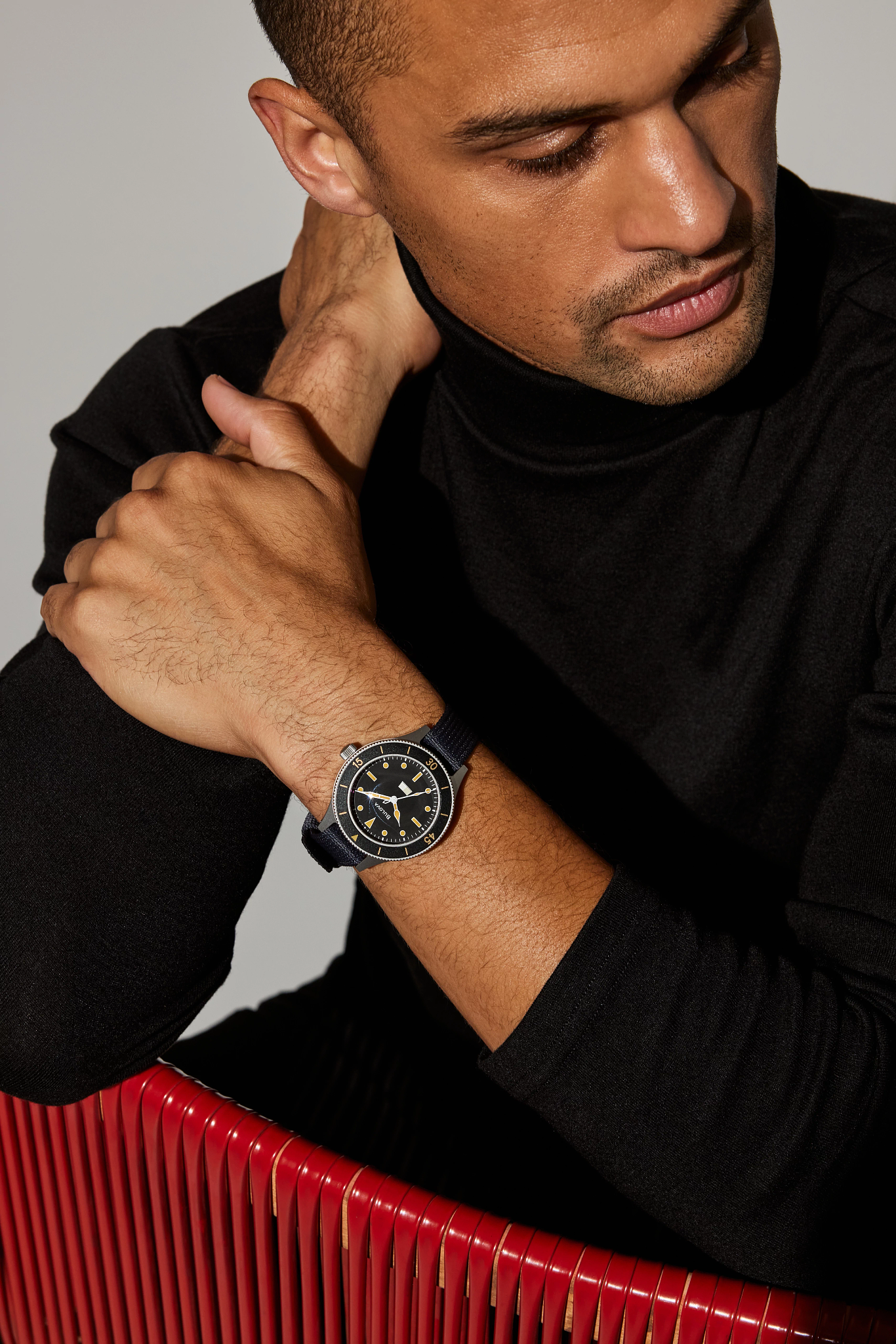 Black Dial Nylon Strap MIL SHIPS 98A265 | Bulova